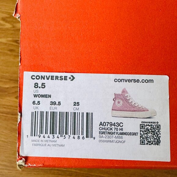 ❤️Converse Chuck 70 Hi Womens Shoes Sneakers 8.5 Pink Winter Faux Mohair A07943C - Picture 8 of 11